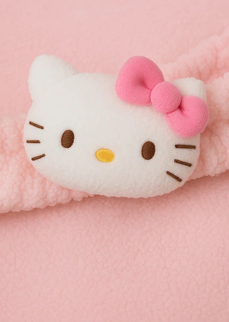 Cute Hello Kitty Baby Headband with Pink Bow – Soft and Comfortable Plush Headband for Infants